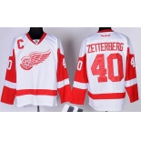 Detroit Red Wings #40 Henrik Zetterberg White Jersey