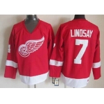 Detroit Red Wings #7 Ted Lindsay Red Throwback CCM Jersey