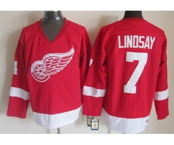 Detroit Red Wings #7 Ted Lindsay Red Throwback CCM Jersey