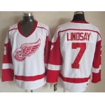 Detroit Red Wings #7 Ted Lindsay White Throwback CCM Jersey