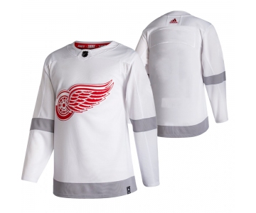 Detroit Red Wings Blank White Men's Adidas 2020-21 Reverse Retro Alternate NHL Jersey