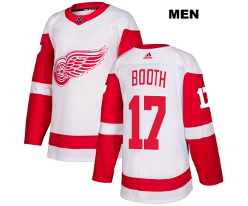 Mens Adidas Detroit Red Wings #17 David Booth White Away Authentic NHL Jersey