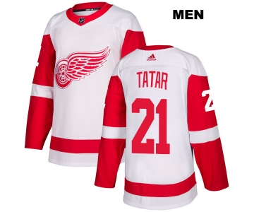Mens Adidas Detroit Red Wings #21 Tomas Tatar White Away Authentic NHL Jersey