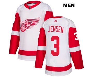 Mens Adidas Detroit Red Wings #3 Nick Jensen White Away Authentic NHL Jersey