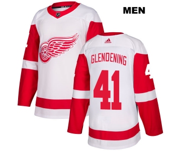 Mens Adidas Detroit Red Wings #41 Luke Glendening White Away Authentic NHL Jersey