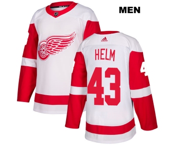 Mens Adidas Detroit Red Wings #43 Darren Helm White Away Authentic NHL Jersey