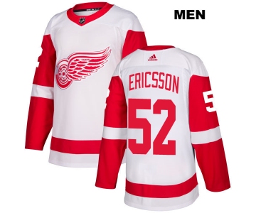 Mens Adidas Detroit Red Wings #52 Jonathan Ericsson White Away Authentic NHL Jersey