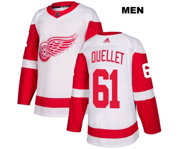 Mens Adidas Detroit Red Wings #61 Xavier Ouellet White Away Authentic NHL Jersey
