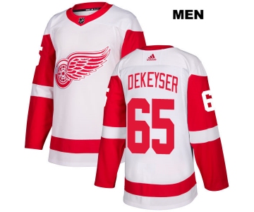 Mens Adidas Detroit Red Wings #65 Danny DeKeyser White Away Authentic NHL Jersey