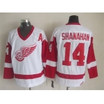 Men's Detroit Red Wings #14 Brendan Shanahan White CCM Vintage Throwback Jersey