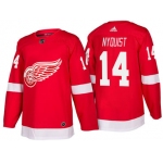 Men's Detroit Red Wings #14 Gustav Nyquist Red Home 2017-2018 adidas Hockey Stitched NHL Jersey