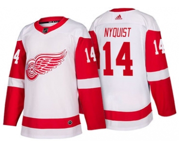 Men's Detroit Red Wings #14 Gustav Nyquist White 2017-2018 adidas Hockey Stitched NHL Jersey