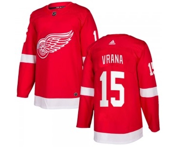 Men's Detroit Red Wings #15 Jakub Vrana Adidas Authentic Home Red Jersey