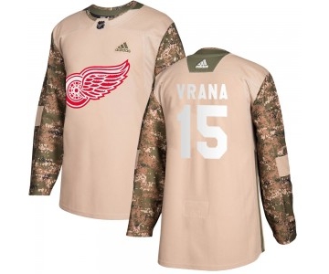 Men's Detroit Red Wings #15 Jakub Vrana Adidas Authentic Veterans Day Stitched Hockey Camo Jersey