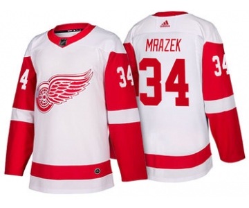 Men's Detroit Red Wings #34 Petr Mrazek White 2017-2018 adidas Hockey Stitched NHL Jersey