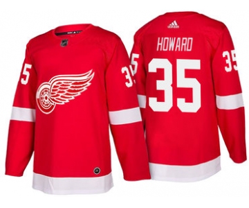 Men's Detroit Red Wings #35 Jimmy Howard Red Home 2017-2018 adidas Hockey Stitched NHL Jersey