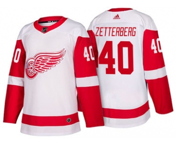 Men's Detroit Red Wings #40 Henrik Zetterberg White 2017-2018 adidas Hockey Stitched NHL Jersey