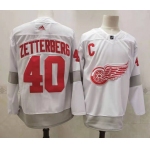 Men's Detroit Red Wings #40 Henrik Zetterberg White Adidas 2020-21 Alternate Authentic Player NHL Jersey