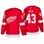 Men's Detroit Red Wings #43 Darren Helm Red Home 2017-2018 adidas Hockey Stitched NHL Jersey