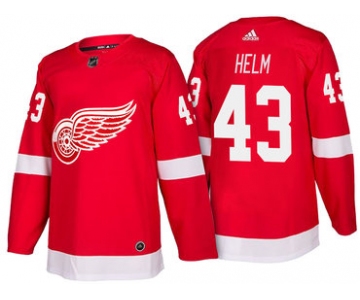 Men's Detroit Red Wings #43 Darren Helm Red Home 2017-2018 adidas Hockey Stitched NHL Jersey