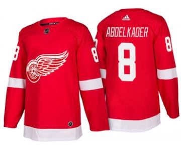 Men's Detroit Red Wings #8 Justin Abdelkader Red Home 2017-2018 adidas Hockey Stitched NHL Jersey