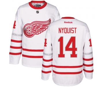 Red Wings #14 Gustav Nyquist White Centennial Classic Stitched NHL Jersey