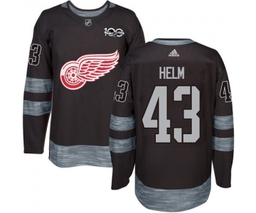 Red Wings #43 Darren Helm Black 1917-2017 100th Anniversary Stitched NHL Jersey