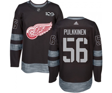 Red Wings #56 Teemu Pulkkinen Black 1917-2017 100th Anniversary Stitched NHL Jersey