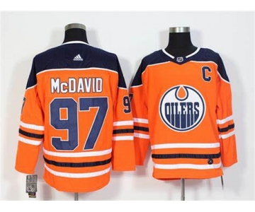 Men's Adidas Edmonton Oilers #97 Connor McDavid Orange Home Authentic Stitched NHL Jersey