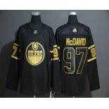 Men's Edmonton Oilers #97 Connor McDavid Black Golden Adidas Stitched NHL Jersey