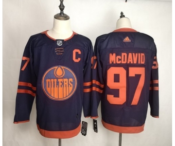 Men's Edmonton Oilers 97 Connor McDavid Navy 50th anniversary Adidas Jersey