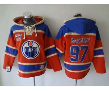 Men's Edmonton Oilers #97 Connor McDavid Old Time Hockey 2015 Orange Hoodie