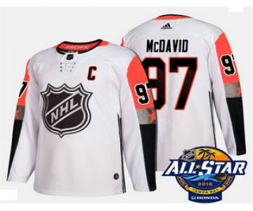 Men's Edmonton Oilers #97 Connor McDavid White 2018 NHL All-Star Stitched Ice Hockey Jersey