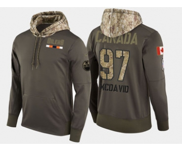 Nike Edmonton Oilers 97 Connor Mcdavid Olive Salute To Service Pullover Hoodie