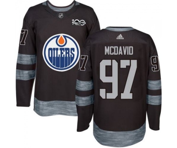 Oilers #97 Connor McDavid Black 1917-2017 100th Anniversary Stitched NHL Jersey