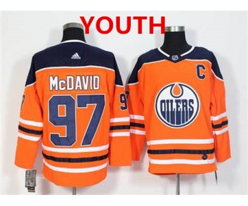 Youth Adidas Edmonton Oilers #97 Connor McDavid Orange Home Authentic Stitched NHL Jersey