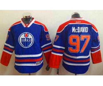 Youth Edmonton Oilers #97 Connor McDavid Royal Blue Jersey