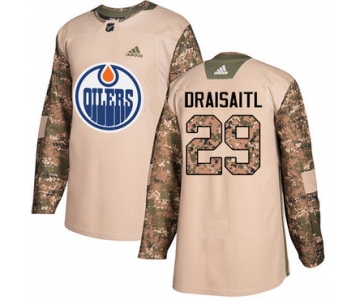 Adidas Edmonton Oilers #29 Leon Draisaitl Camo Authentic 2017 Veterans Day Stitched NHL Jersey