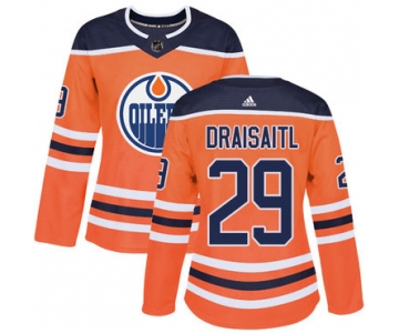 Adidas Edmonton Oilers #29 Leon Draisaitl Orange Home Authentic Women's Stitched NHL Jersey