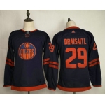 Youth Edmonton Oilers #29 Leon Draisaitl Navy Blue 50th Anniversary Adidas Stitched NHL Jersey