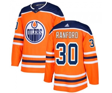 Adidas Edmonton Oilers #30 Bill Ranford Orange Home Authentic Stitched NHL Jersey