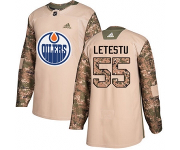 Adidas Edmonton Oilers #55 Mark Letestu Camo Authentic 2017 Veterans Day Stitched NHL Jersey