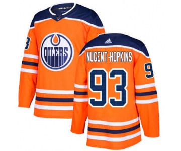 Adidas Edmonton Oilers #93 Ryan Nugent-Hopkins Orange Home Authentic Stitched NHL Jersey