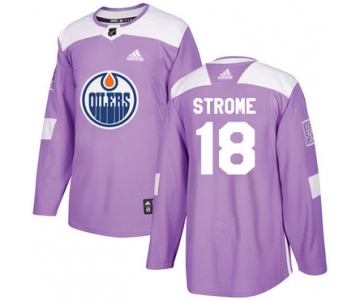 Adidas Oilers #18 Ryan Strome Purple Authentic Fights Cancer Stitched NHL Jersey