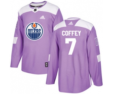 Adidas Oilers #7 Paul Coffey Purple Authentic Fights Cancer Stitched NHL Jersey