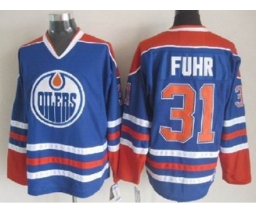 Edmonton Oilers #31 Grant Fuhr Royal Blue Throwback CCM Jersey