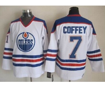 Edmonton Oilers #7 Paul Coffey White Throwback CCM Jersey