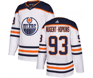 Men's Adidas Edmonton Oilers #93 Ryan Nugent-Hopkins Away White NHL Alternate Jersey