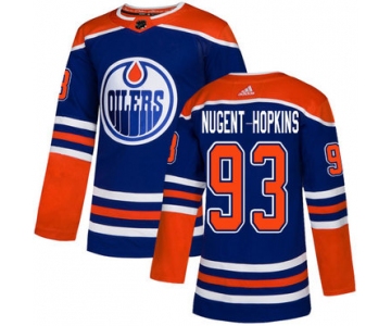 Men's Adidas Edmonton Oilers #93 Ryan Nugent-Hopkins Royal Blue NHL Alternate Jersey