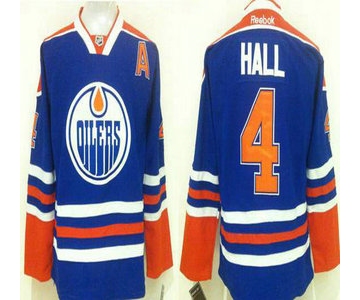 Men's Edmonton Oilers #4 Taylor Hall Reebok Royal Blue Home Premier Jersey